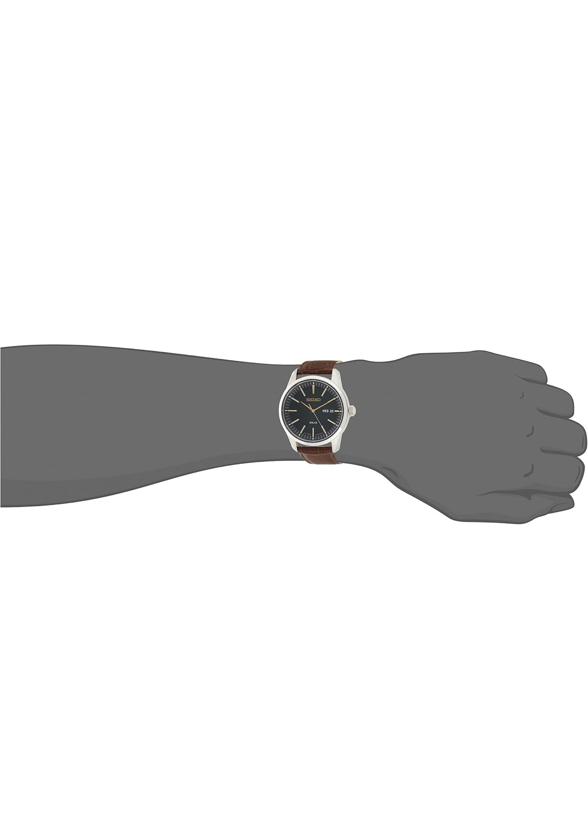 Seiko Horlosie vir Mans - Noodsaaklikhede - Datumkalender, Leerarmband, 100m Waterbestand