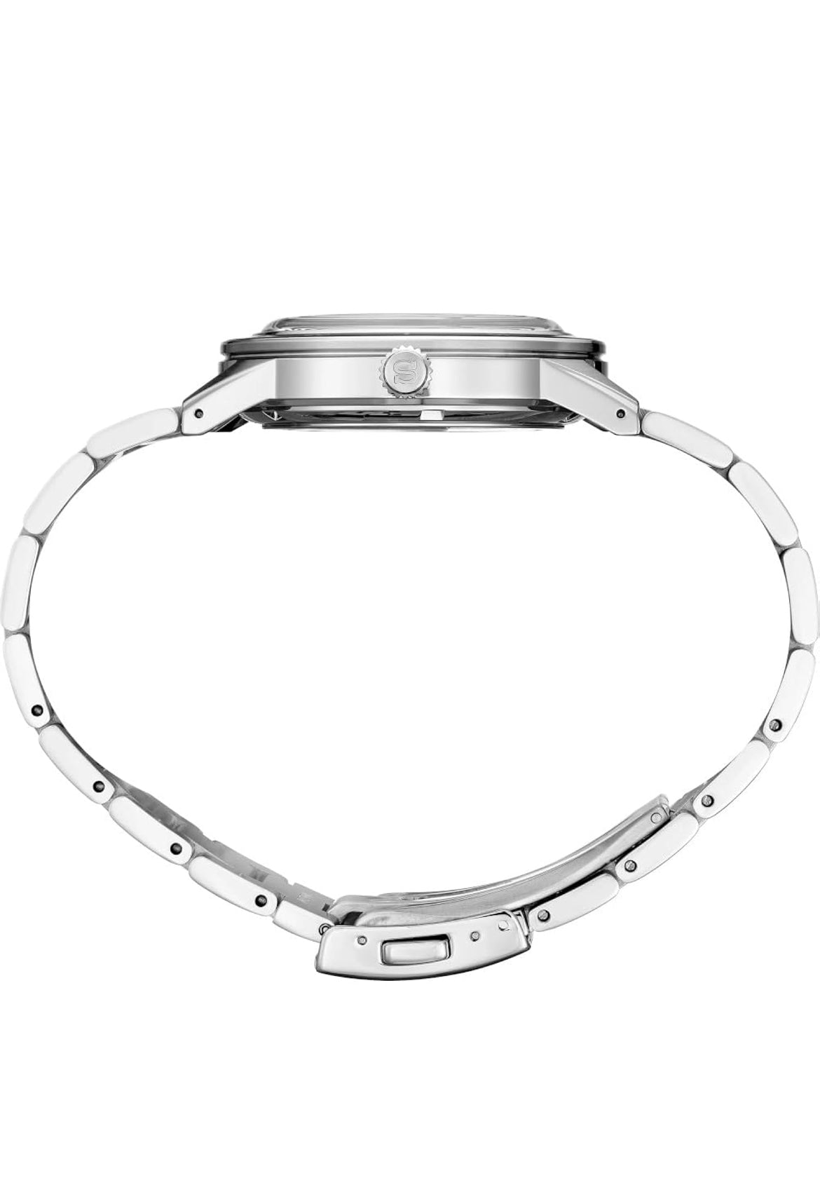 SEIKO Mans Swart Wysiger Silwer Vlekvrye Staalband Presage Outomatiese Horlosie