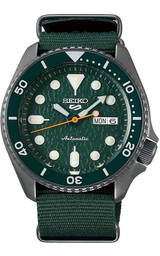 SEIKO SRPD77 5 Sports Manshorlosie Groen 42.5mm Vlekvrye Staal