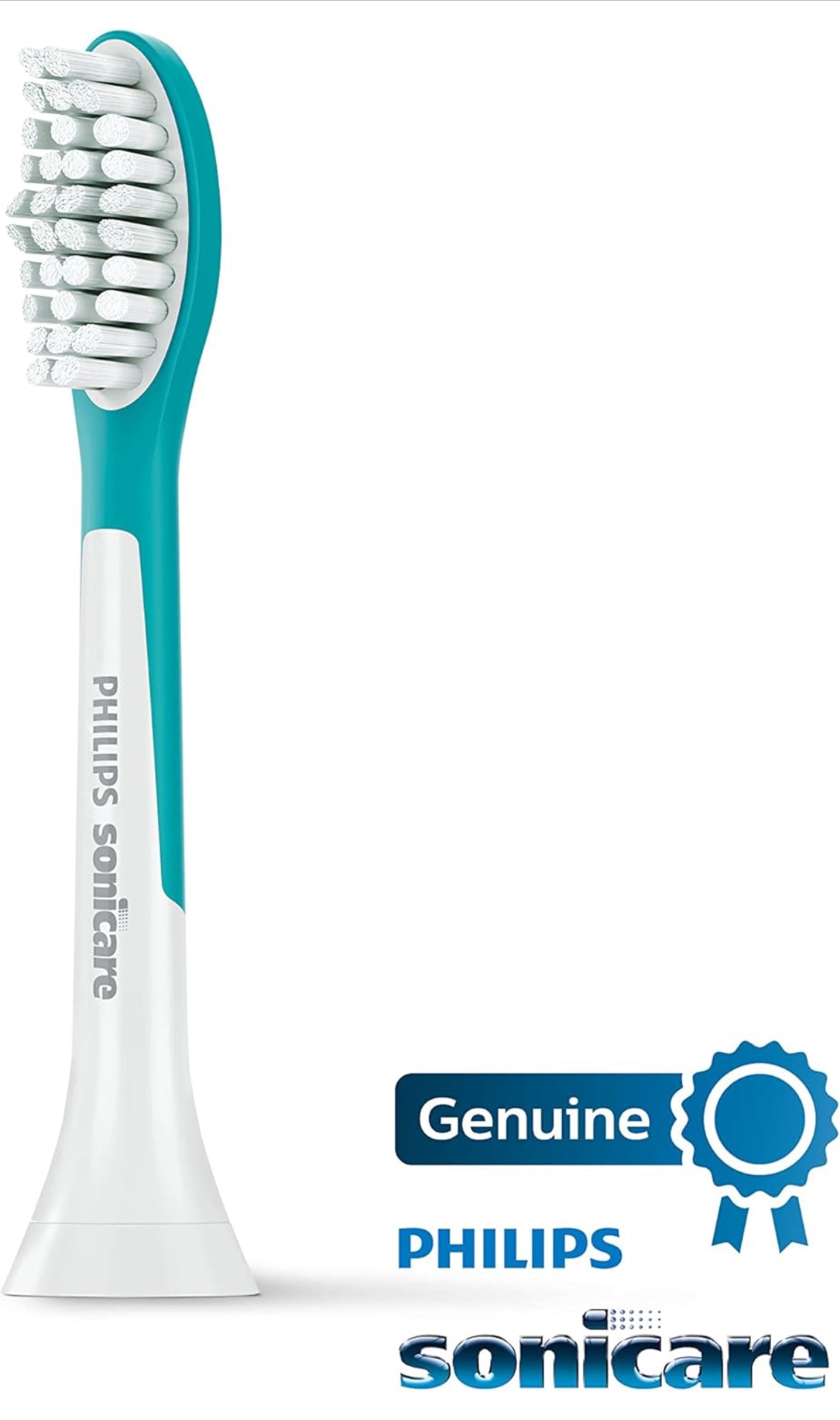 Philips Sonicare for Kids 7+ Oorspronklike Vervangingsborselkoppe, 2 Borselkoppe, Turkoois en Wit, Standaard, HX6042/94
