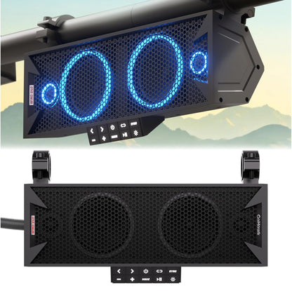 15" UTV Sound Bar w/ Bluetooth, IP66 Waterproof ATV Soundbar 300W Peak Power, Sync Mode, FM Radio/USB/AUX, Detachable Remote