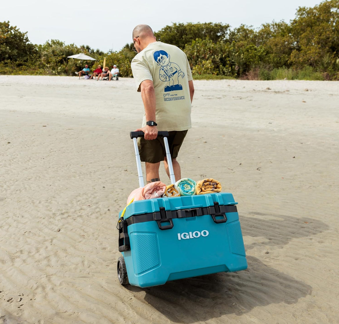Igloo Trailmate 52Qt Wheeled Cooler, Insulated Hard Shell Ice Chest - Modern Blue