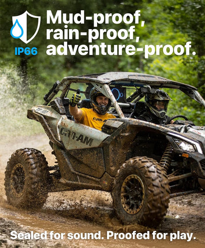 15" UTV Sound Bar w/ Bluetooth, IP66 Waterproof ATV Soundbar 300W Peak Power, Sync Mode, FM Radio/USB/AUX, Detachable Remote