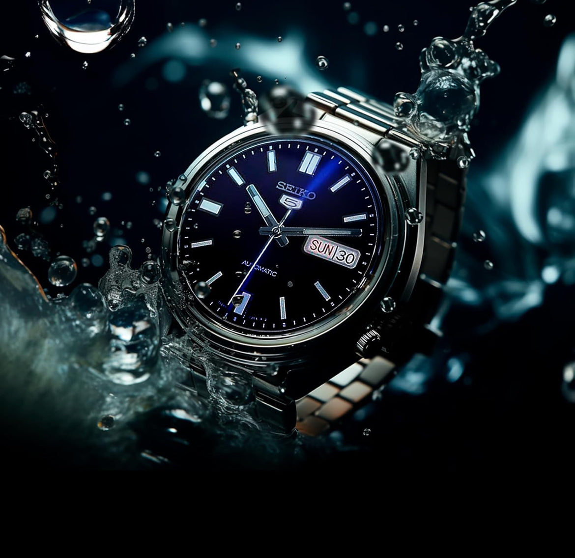 Seiko 5 Manshorlosie van vlekvrye staal