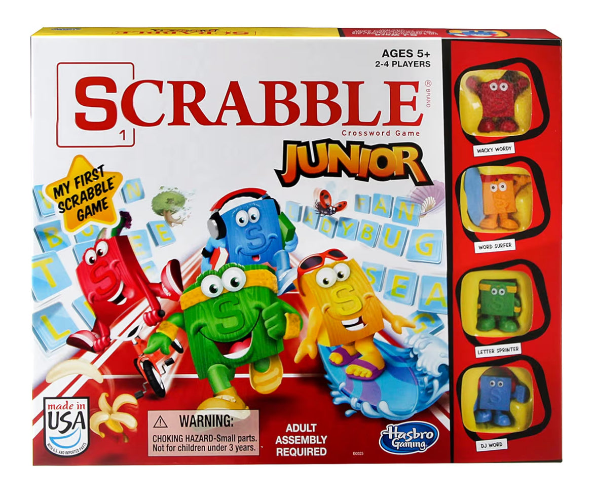 Hasbro Gaming Scrabble Junior Board Game - 2-4 Players - Family Educational Word Games for Kids