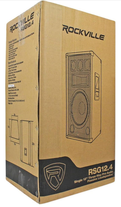 Rockville (2) RSG12.4 12 3-rigting 1000 Watt 4-Ohm Passiewe DJ/Pro Oudio PA Luidsprekers