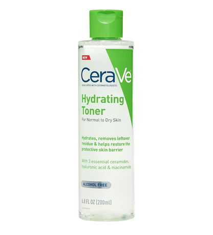 CeraVe Hydrating Toner m/ Hialuronzuur, Niasinamied en Seramiede vir Sensitiewe Droë Vel Volgrootte (201 ml)