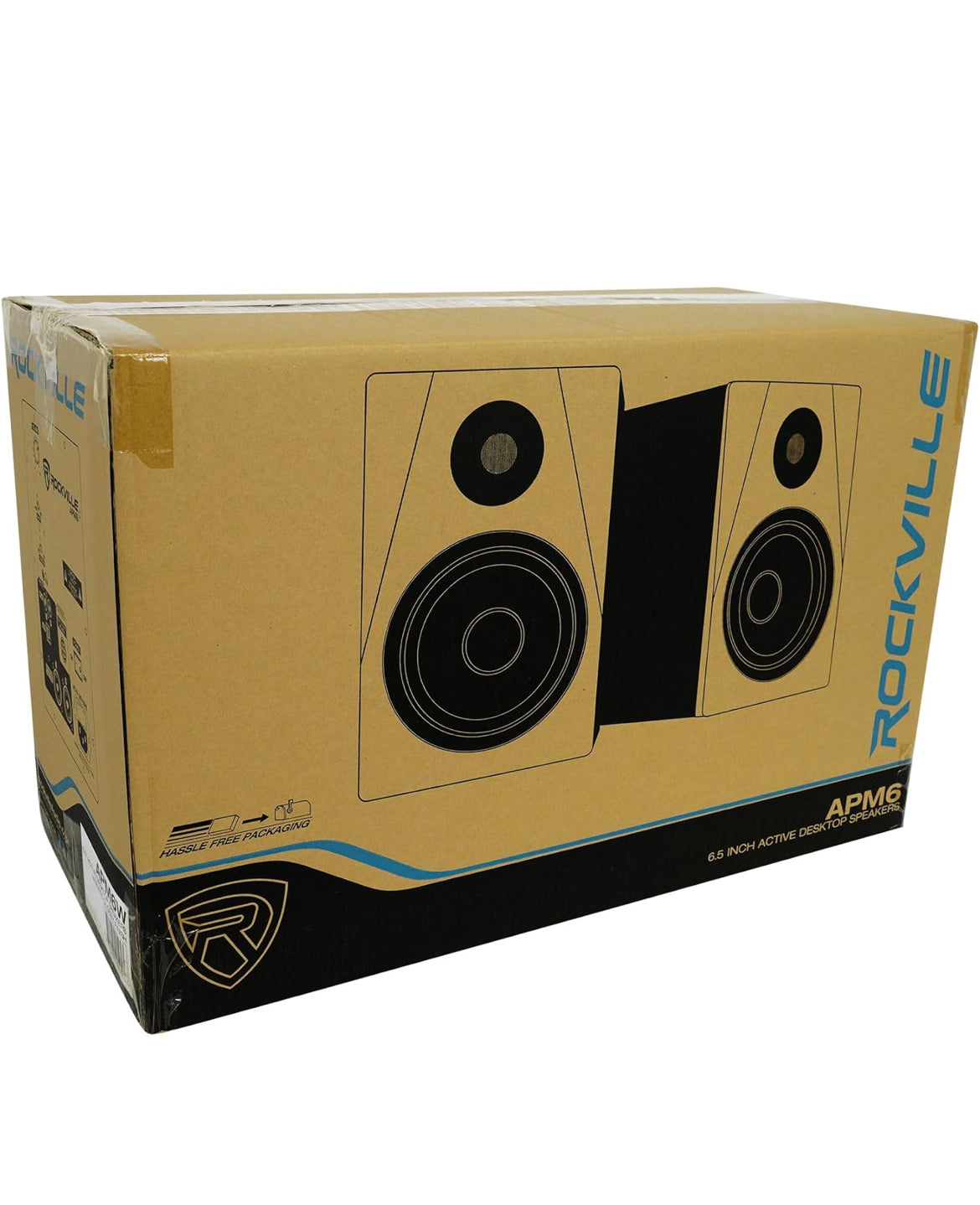 Rockville (2) APM6W 6.5" 350w Studio Monitors+Stands+Pads+Headphones+Mic+Shield