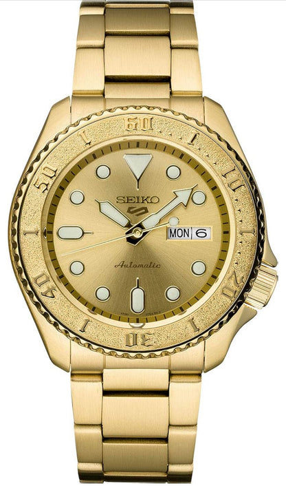 SEIKO Outomatiese Horlosie vir Mans - 5 Sports - Dag/Datum Kalender, LumiBrite Wysers en Merkers, en Roterende Ring, 100m Waterbestand