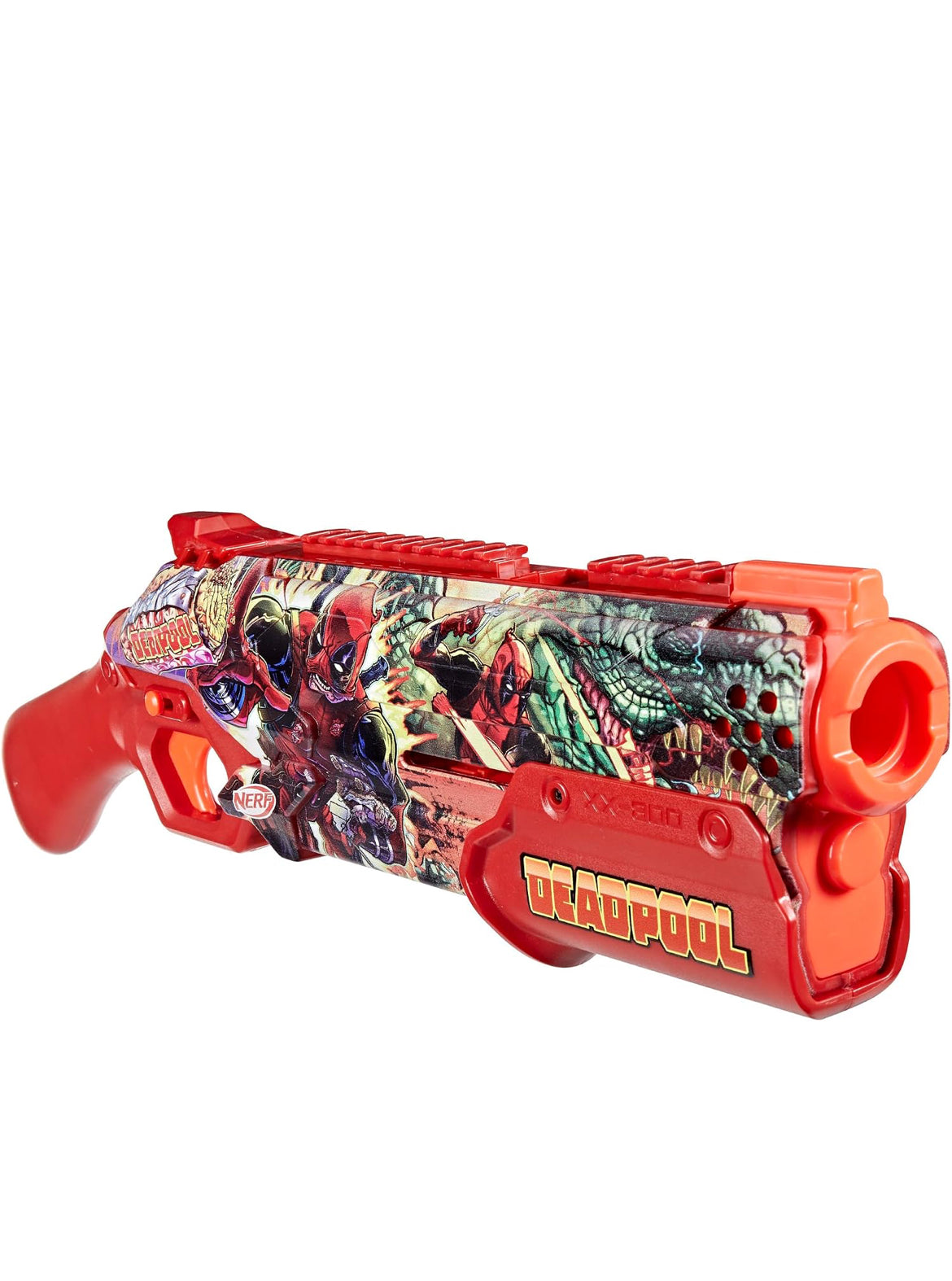 Nerf Marvel Deadpool Blaster, 16 Nerf Rival Accu-Rounds, Pump Action, Breech Load, Gifts for Teens, 14+