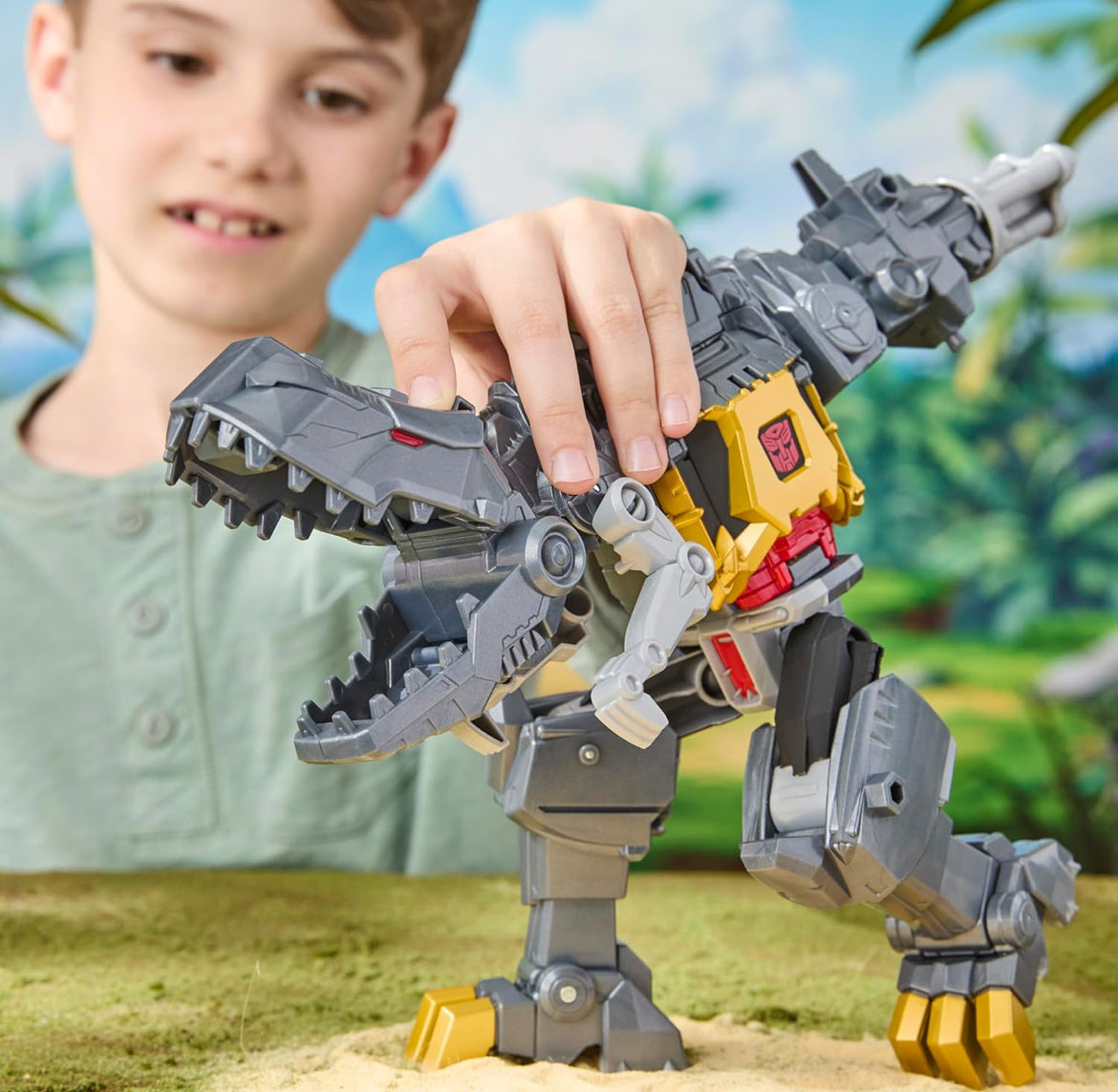 Transformers Cyberworld Grimlock Chomp & Battle 9-Inch Action Figure