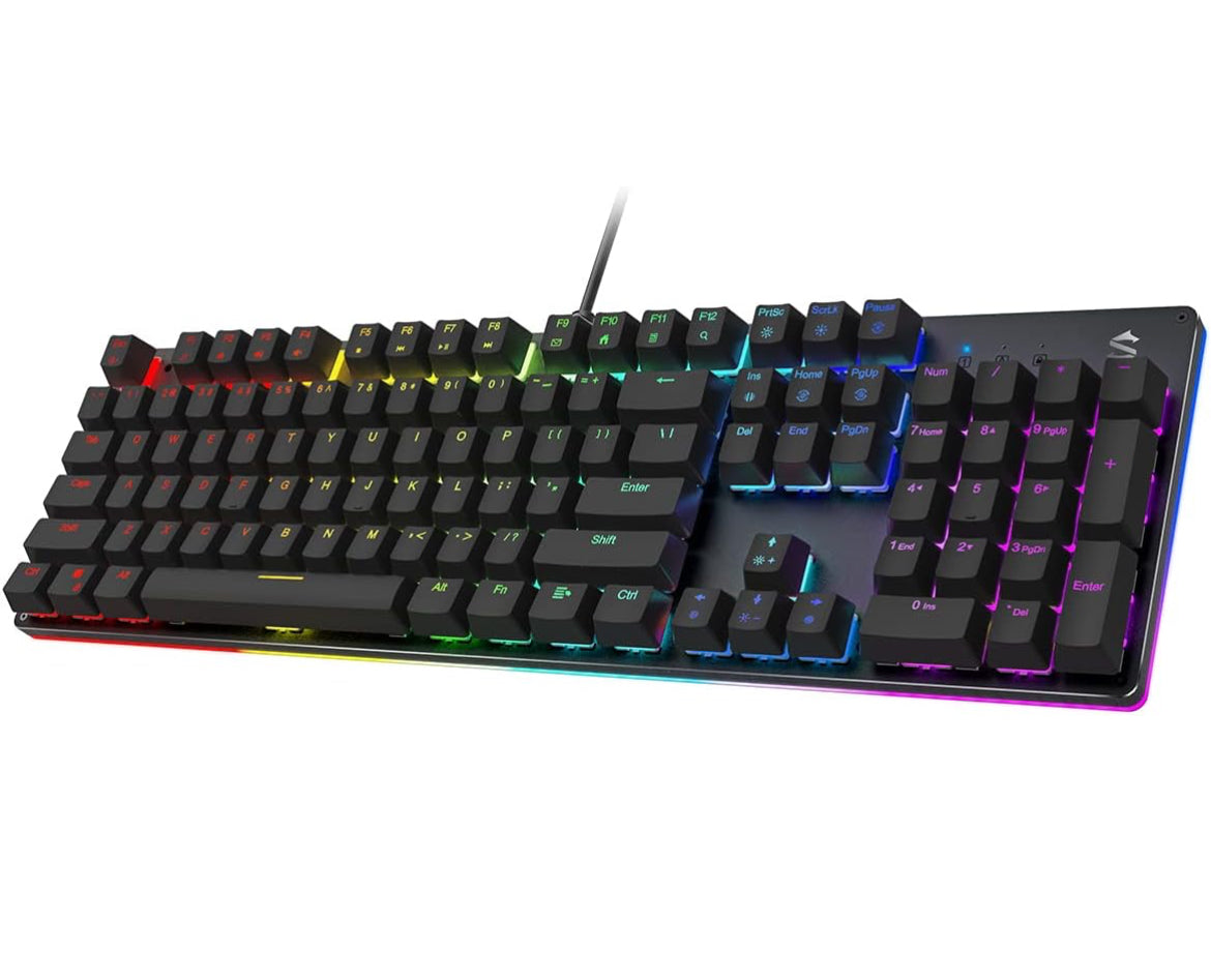 Black Shark RGB Mechanical Gaming Keyboard LED Backlit Wired Keyboard - NEW