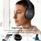HT3 Hybrid Noise Cancelling Headphones, 90H Battery Life Over Ear Bluetooth 6.0 Foldable Headset, AI Voice Assistant - Titanium Black