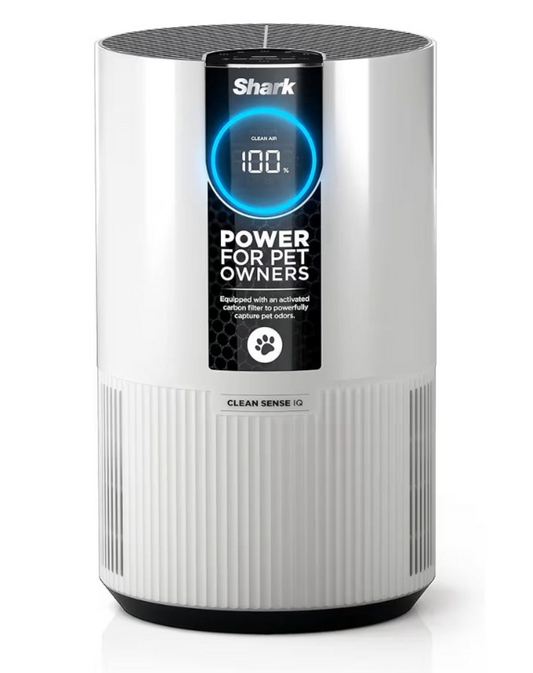 Shark Air Purifier For Home Pets, Allergies, Pet Hair, HEPA Air Filter, 500 Sq Ft, Small Room - WHITE
