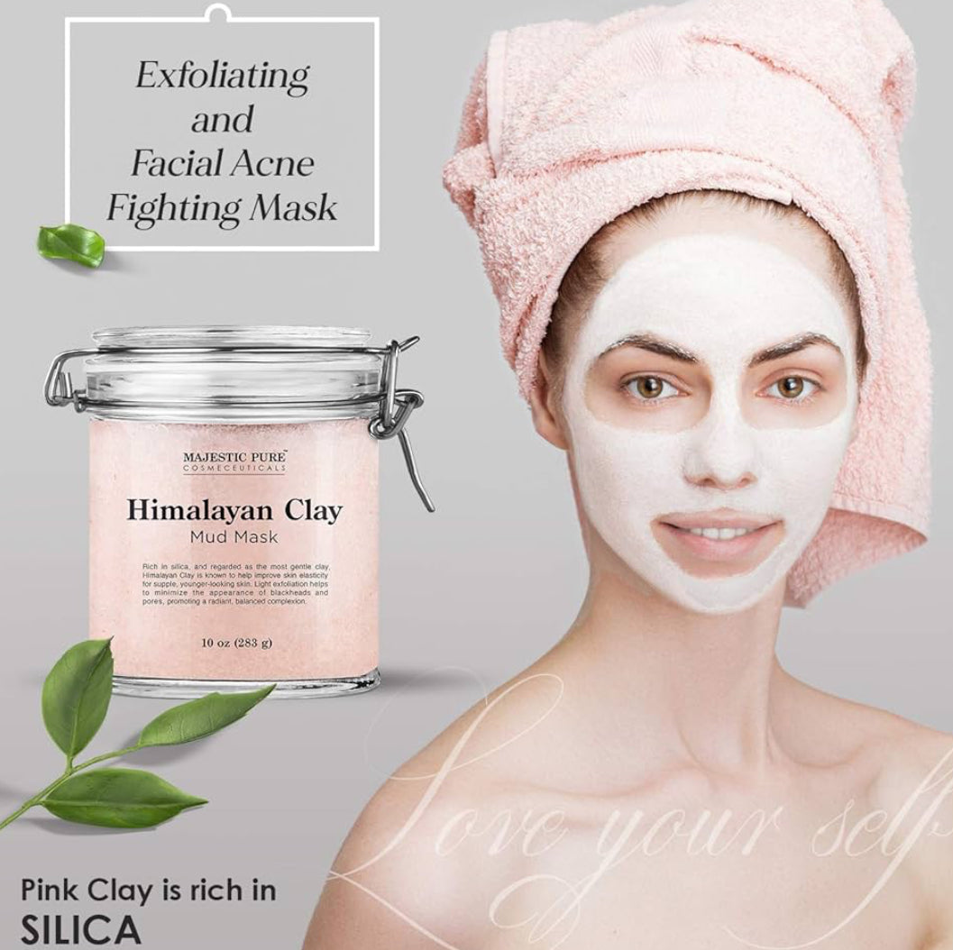 Suiwer Himalaja-kleimodderbehandeling vir die gesig en liggaam – afskilferende en akneebevegtingmasker – verminder die voorkoms van porieë (280 g)