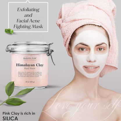 Suiwer Himalaja-kleimodderbehandeling vir die gesig en liggaam – afskilferende en akneebevegtingmasker – verminder die voorkoms van porieë (280 g)