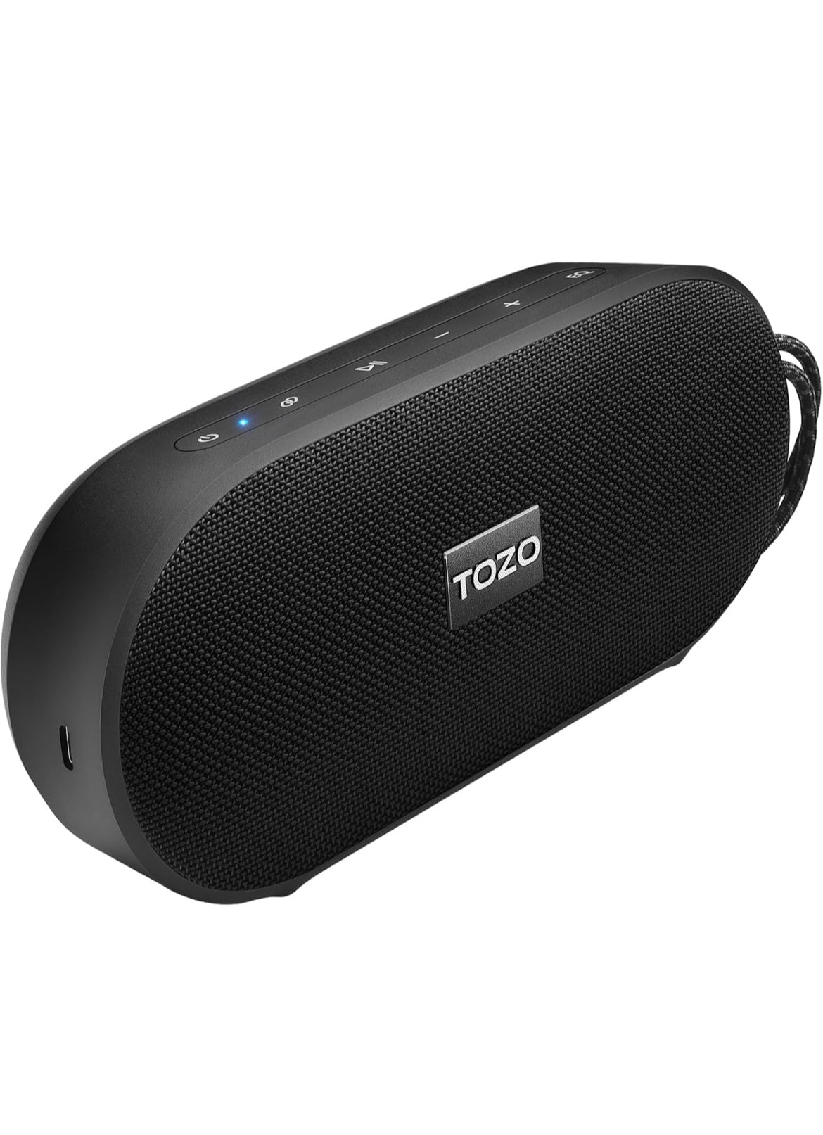 PA1 Bluetooth Portable Speaker Built-in Microphone Stereo Sound, 25H Playtime, IPX7 Waterproof - Matte Black