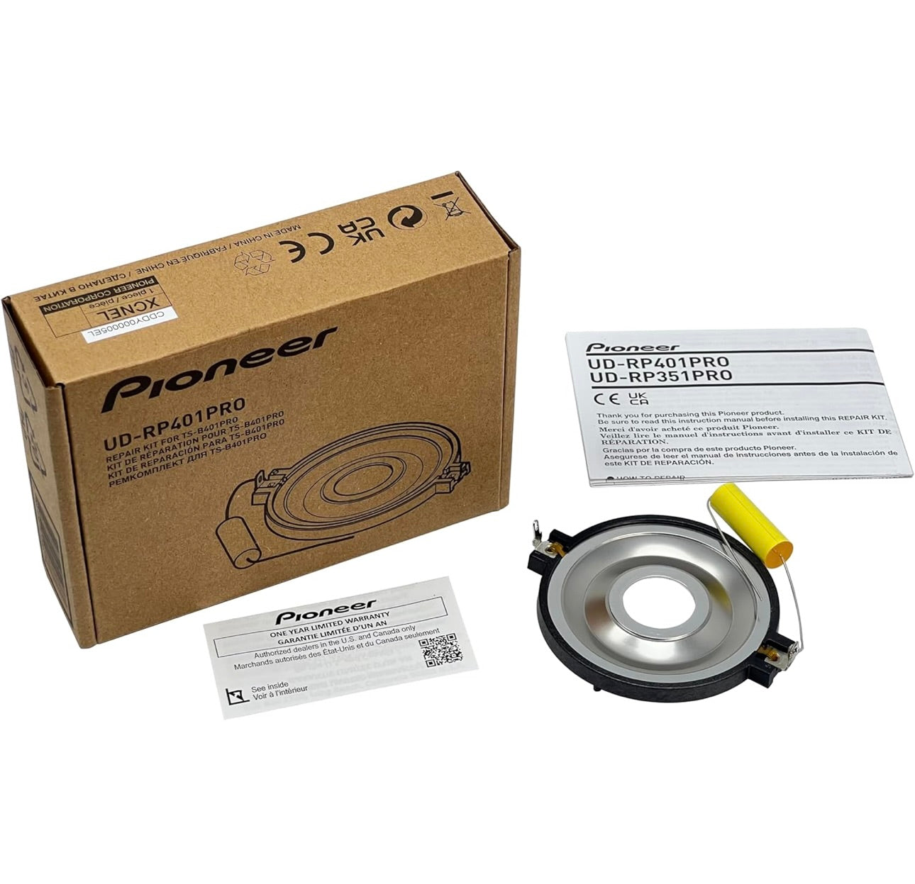 Pioneer UD-RP401PRO Herstelstel - Vervangingsdiafragma TS-B401PRO 4" P.R.O. Reeks Koeël Tweeter