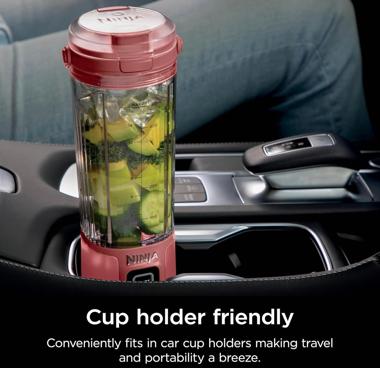 Ninja Blast Portable Blender, Cordless, 18oz. Vessel, Personal Blender BPA Free, Leakproof Lid & Sip Spout, USB-C Rechargeable, Dishwasher Safe Parts - Red Clay - BC151RY