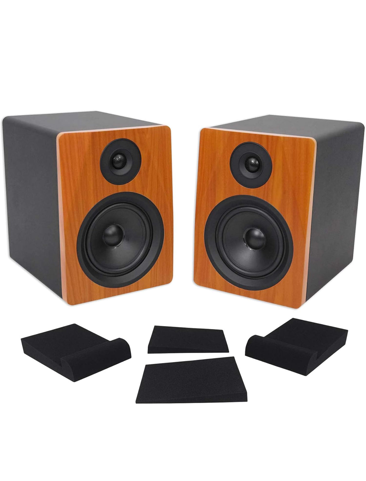 Rockville Pair APM6C 6.5" 2-Way 350W Powered USB Studio Monitor Speakers+Pads