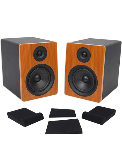 Rockville Pair APM6C 6.5" 2-rigting 350W Aangedrewe USB Studio Monitor Luidsprekers+Pads
