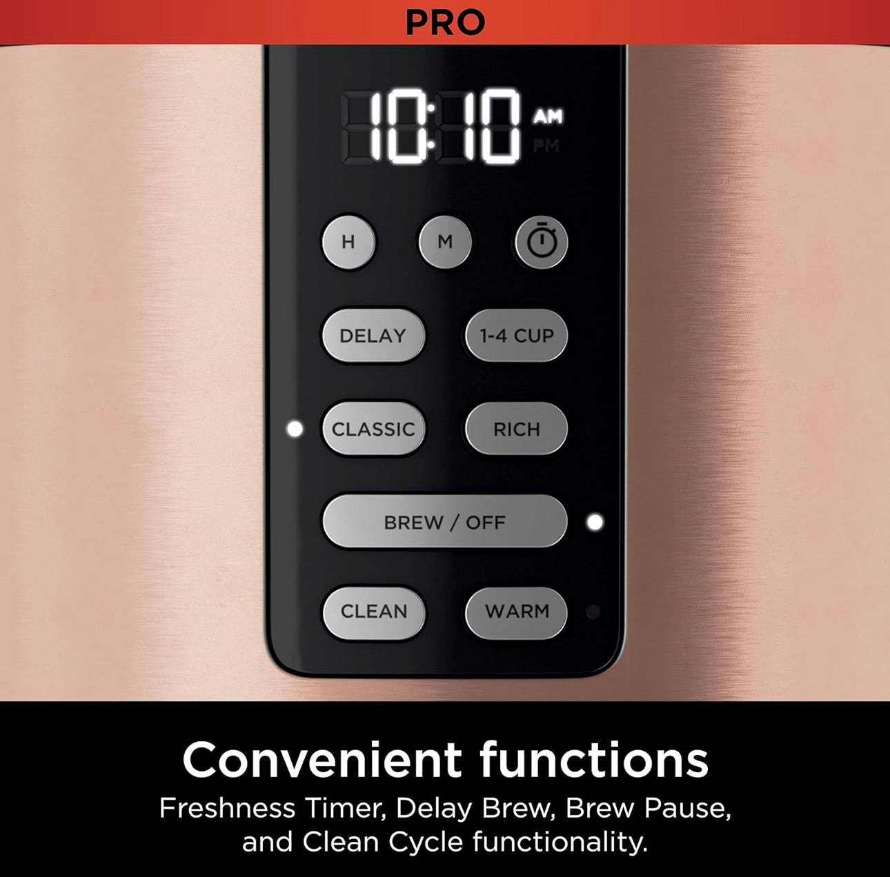 Ninja Programmable XL 14-Cup Coffee Maker PRO with Permanent Filter, 2 Brew Styles Classic & Rich - Copper DCM201CP