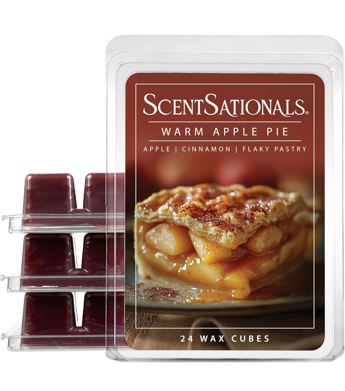 Scentsationals Wax Melts Strong Scent - Warm Apple Pie - Long Lasting Scented Melts for Warmers, 10oz (Pack of 4)