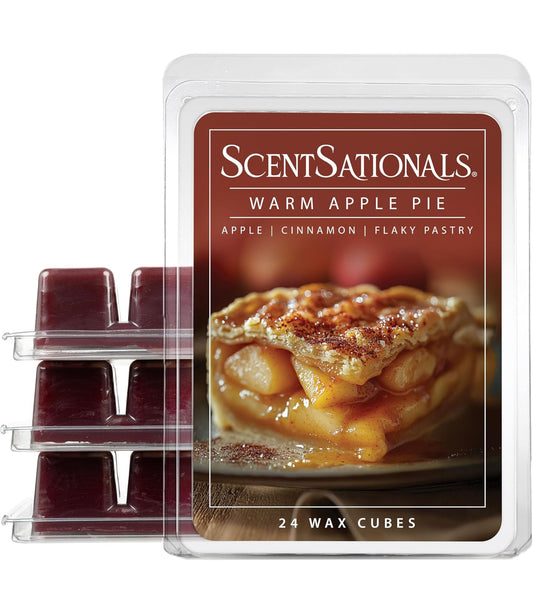 Scentsationals Wax Melts Strong Scent - Warm Apple Pie - Long Lasting Scented Melts for Warmers, 10oz (Pack of 4)