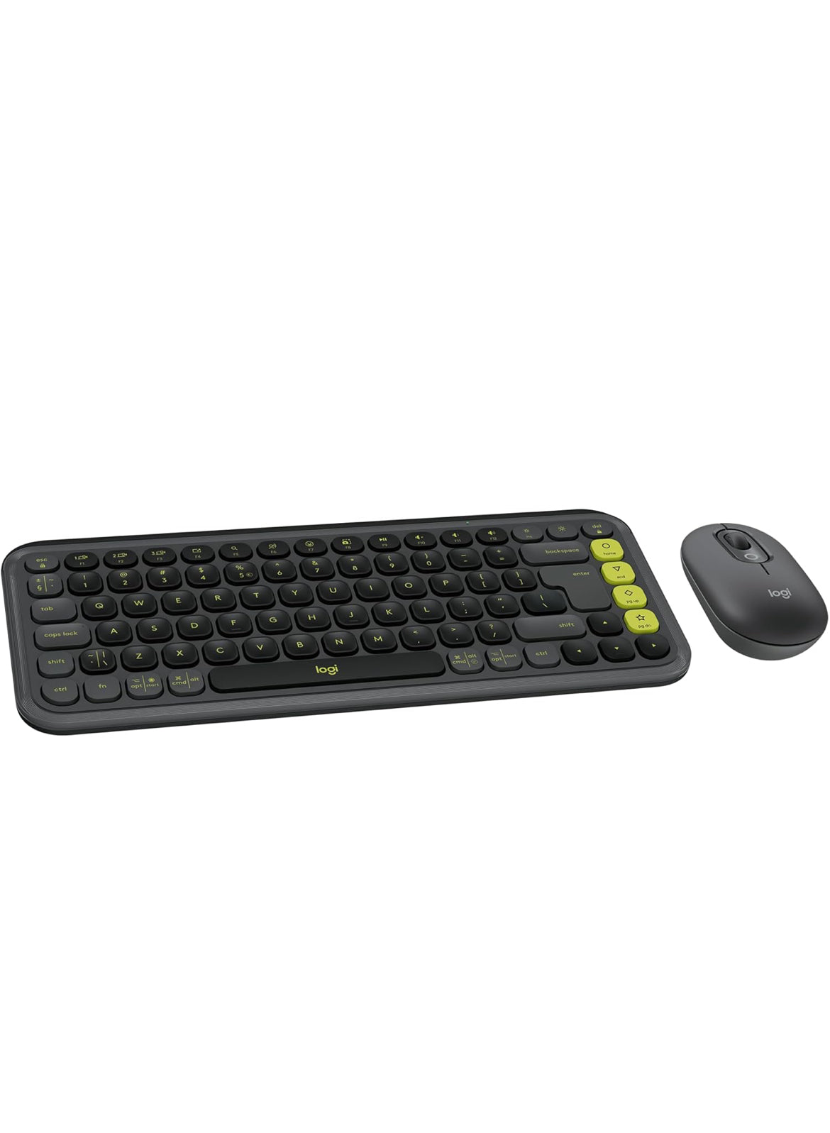 Logitech POP ICON Combo, Bluetooth-sleutelbord-en-muiskombo, Gemaklike Tik, programmeerbare Sleutels en Knoppies, Stil kliek, Maklike Wissel na tot 3 Toestelle – Grafiet en Lemmetjie