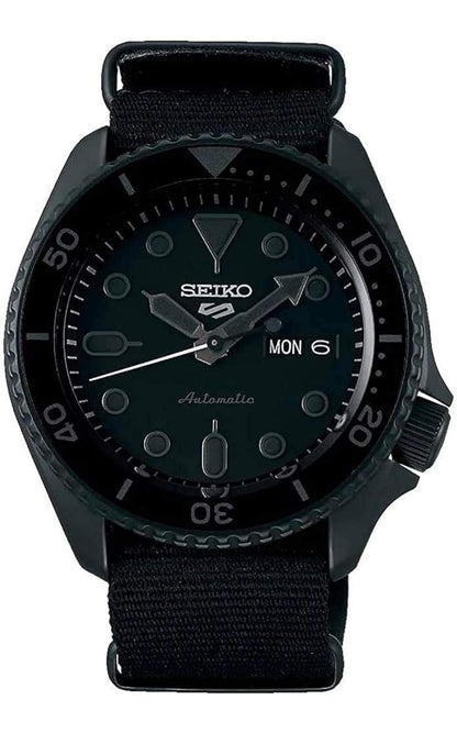 SEIKO SRPD79 Sports 5 Manshorlosie Swart 42.5mm Vlekvrye Staal