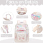 Girls Clear Backpack,2 PCS Large Backpacks Set,Heavy Duty Bookbag Stadium Approved Daypack Transparent Women Bag See Through Daypack for Kids Elementary Middle School Students Teens Sport Beige