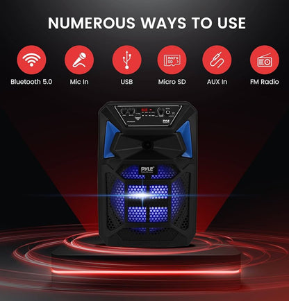 Draagbare Bluetooth PA Luidsprekerstelsel – 400W Draagbare Bluetooth Buitelewe Luidspreker PA Stelsel met Mikrofooninvoer, Partytjieligte, MP3/USB SD Kaartleser, FM Radio, Rolwiele – Mik, Afstandsbeheer – PPHP82SM