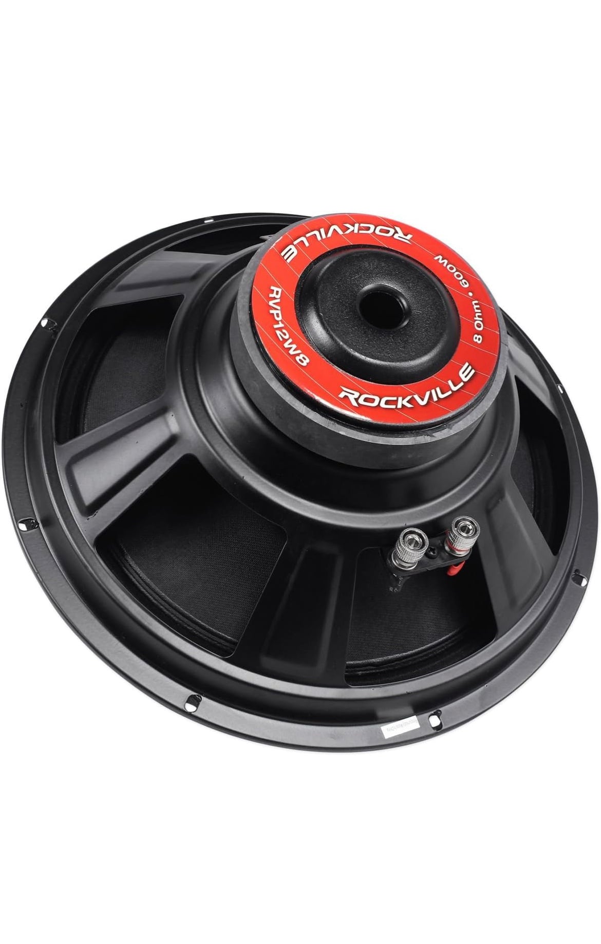 Rockville 600 Watt Rou Vervanging DJ PA Subwoofer 8 Ohm Sub Woofer, 12" (RVP12W8), Swart