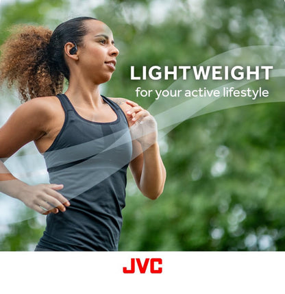 JVC naby-fone Oopoor-Ware Draadlose Hooftelefone met Spilbewegingmeganisme, 16mm Groot Drywersklank, Enkeloor-gebruik, BT 5.4, Lang Batterylewe (tot 26 Uur) - HANP40TA (Blou)