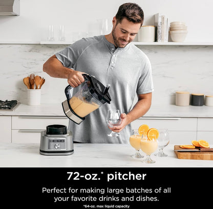 Ninja Foodi SS201 Power Blender & Processor. 3-in-1 Vergruiser-blender, Deegmenger en Voedselverwerker 1400W slimWRINGKRAG 6 Auto-iQ Terugstellings