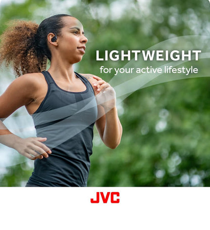 JVC Nearphones Open Ear Ware Draadlose Oorfone met Spilbewegingsmeganisme, 16mm Groot Drywerklank, Enkeloor-gebruik, BT 5.4, Lang Batterylewe (tot 26 Uur) - HANP40TB (Swart)