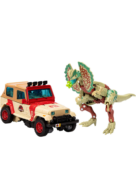 Transformers Collaborative Jurassic Park x Toys Dilophocon & Autobot JP12, Aksiefigure vir Seuns en Dogters 8 Jaar en Ouer