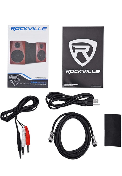 RockvilIe APM6W 6.5" 2-rigting 350W Aktiewe/Aangedrewe USB Studio Monitor Luidsprekerpaar