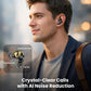 NC20 Pro Active Noise Cancelling Wireless Earbuds with Smart Touch Screen, LDAC Hi-Res Audio, Stereo Bass, 6 Mics AI Call Ear Buds, 80H Playtime, IPX8 Waterproof (Titanium Black)