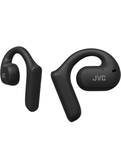 JVC Nearphones Oop Oor Ware Draadlose Oorfone met 16mm Groot Drywers vir Kragtige Klank, Enkeloor Gebruik, en Lang Batterylewe (tot 17 Uur) - HANP35TW (Swart)
