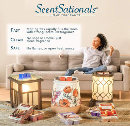 Scentsationals Accent Wax Warmer - Scented Wax Cube Melter - Electric Fragrance Plugin (Kiki Charcoal)