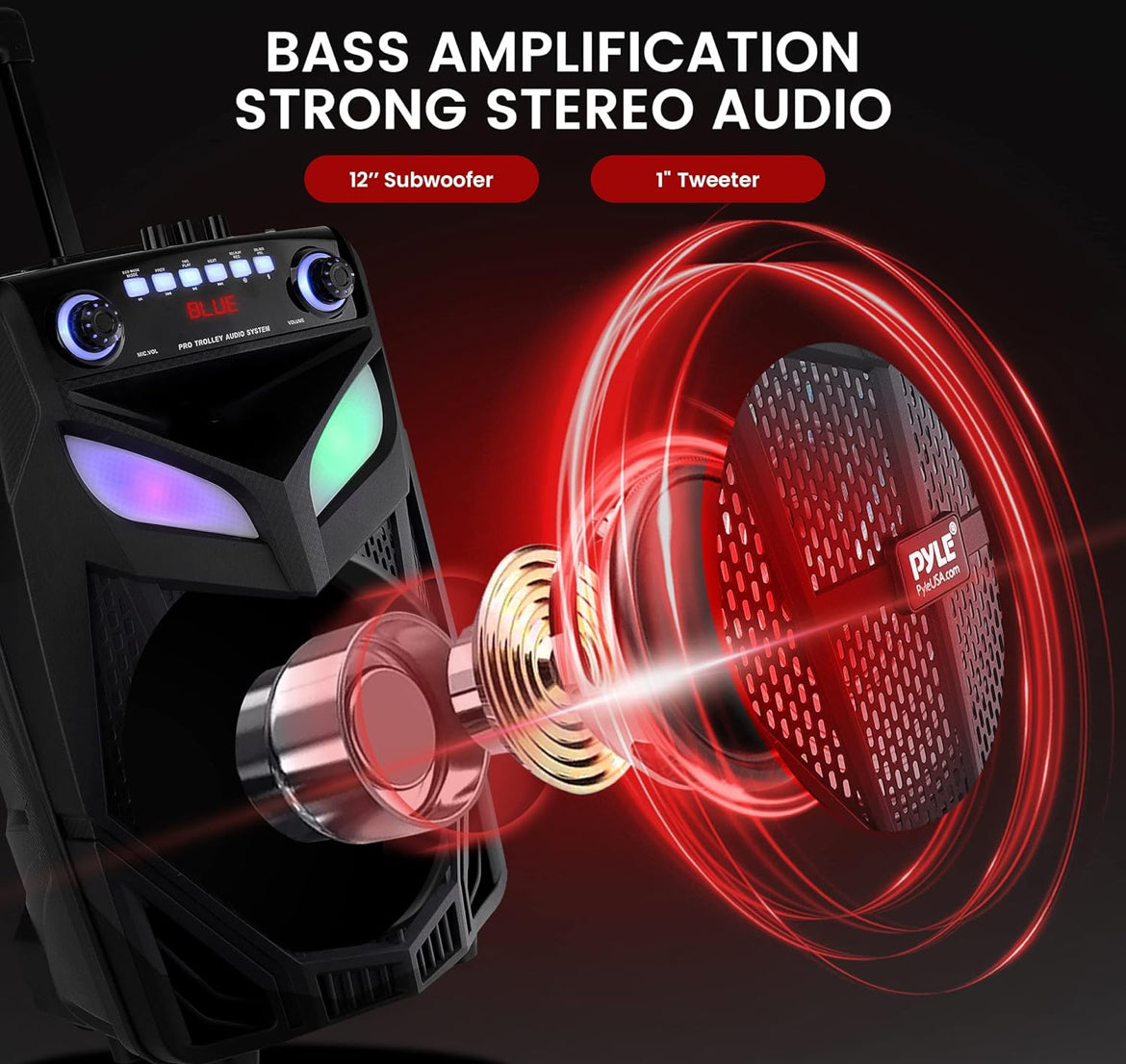 Draagbare Bluetooth-luidsprekerstelsel Harde 800W 12" Subwoofer, En Koordlose Mik, PA-luidspreker Is Koordloos En Sluit Wiele & 4 Uur Batterylewe in