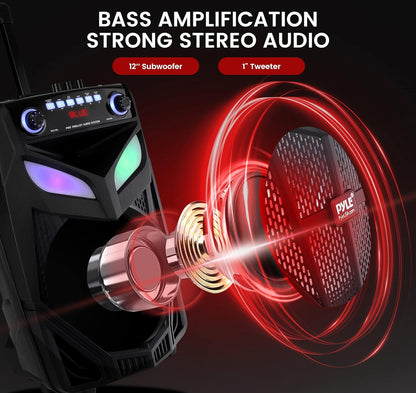 Draagbare Bluetooth-luidsprekerstelsel Harde 800W 12" Subwoofer, En Koordlose Mik, PA-luidspreker Is Koordloos En Sluit Wiele & 4 Uur Batterylewe in