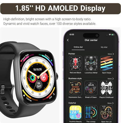 LED S7 Smart Watch Bluetooth Call 1.85" Ultra HD Screen, Dynamic Dials Messages Push 100+ Sports Modes