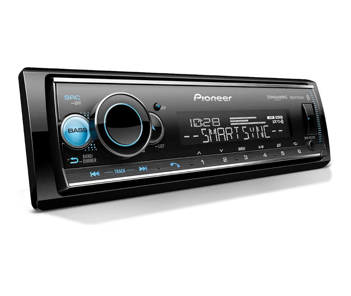 Pioneer Single Din Car Stereo w/ Bluetooth, USB, AM/FM Radio Digital Media Receiver, SiriusXM, Color Change, 50W x 4 Output, 13-Band EQ, iPhone/Android Compatible, Hi-Volt RCA Preouts