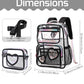 Girls Clear Backpack,2 PCS Large Backpacks Set,Heavy Duty Bookbag Stadium Approved Daypack Transparent Women Bag See Through Daypack for Kids Elementary Middle School Students Teens Sport Black