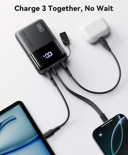 INIU 100W Kragbank, Mini Grootte 25000mAh Hoë Kapasiteit Skootrekenaar Draagbare Laaier, USB C in&uit Tablet Kragbank, Slim Digitale Skerm Foonlaaier vir iPhone 16 15, Samsung, iPad, MacBook, Skootrekenaar ens.