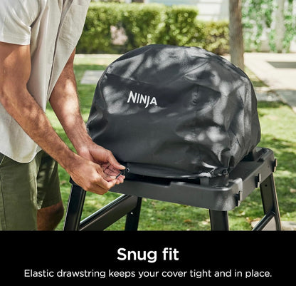 Ninja COVERXL Woodfire Premium Roosterafdop Pro, Versoenbaar met OG800- en OG900-reekse, UV- en Waterbestand, Elastiese trekkoord vir stywe pas, Liggewig, Helejaarbeskerming, 13'' x 24'', Swart