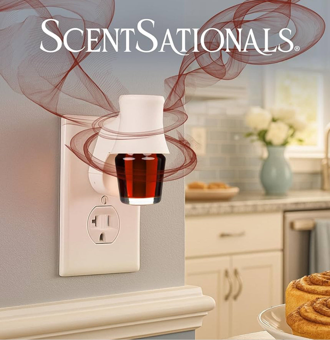 ScentSationals Cinnamon Buns Fragrance Oil Plug In Air Freshener Refills 3-Pack - Works w/ Scentsationals Wall Plugs - Packaging May Vary