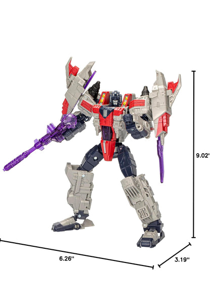Transformers Legacy United Voyager Klas Cybertron Universe Starscream, 7-duim Omskepbare Aksiefiguur, 8+ Jaar